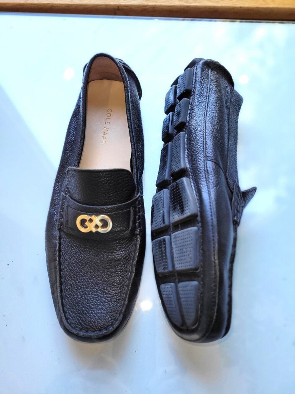 Cole Haan Women's Black Leather Driving Loafers Size 9B